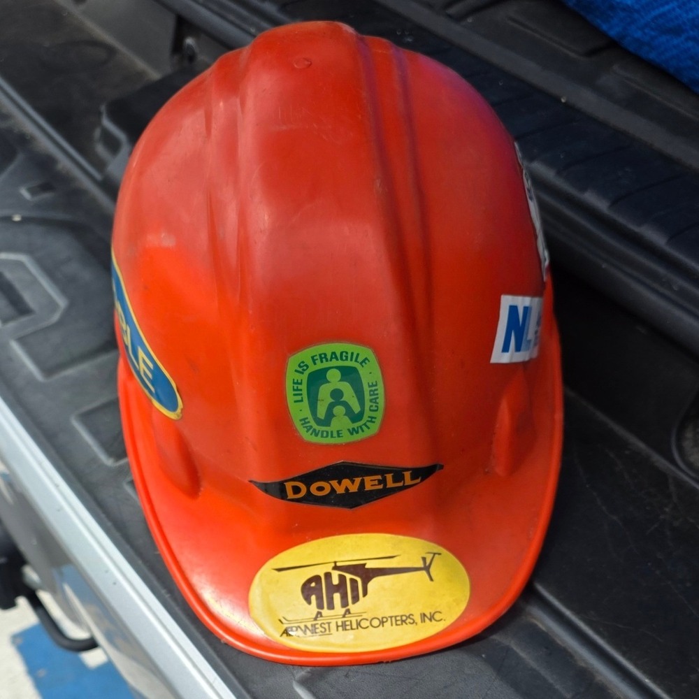 Vintage Norton Model 71 Hard Hat Rare Oilfield Stickers Eastman Whipstock Baker